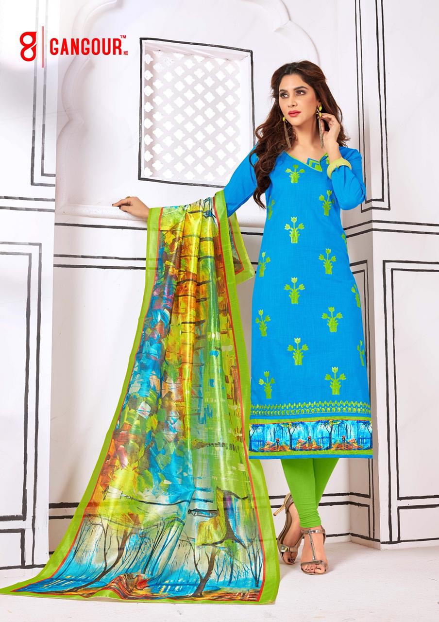 Gangour Presents Block buster Slub Cotton Dress Material Collection Gangour Presents Block buster Slub Cotton Dress Material Collection